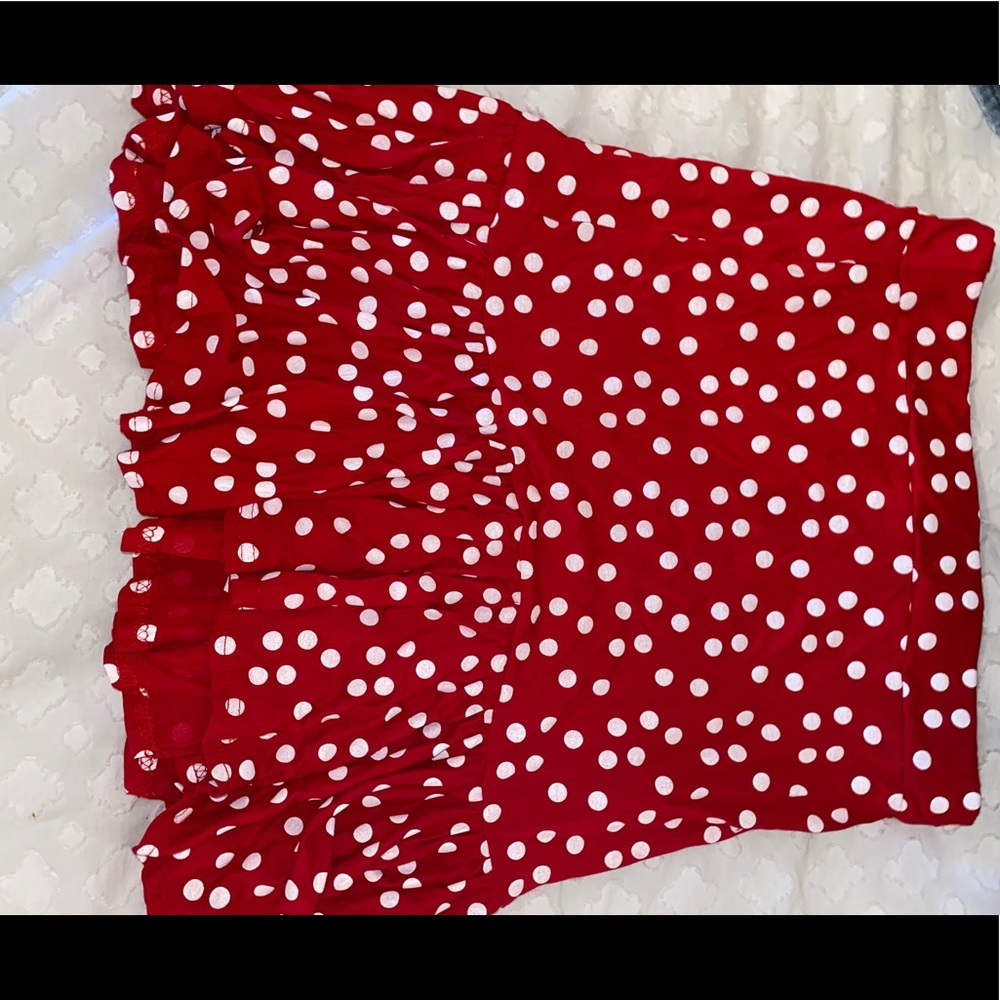 Red polka dot skirt